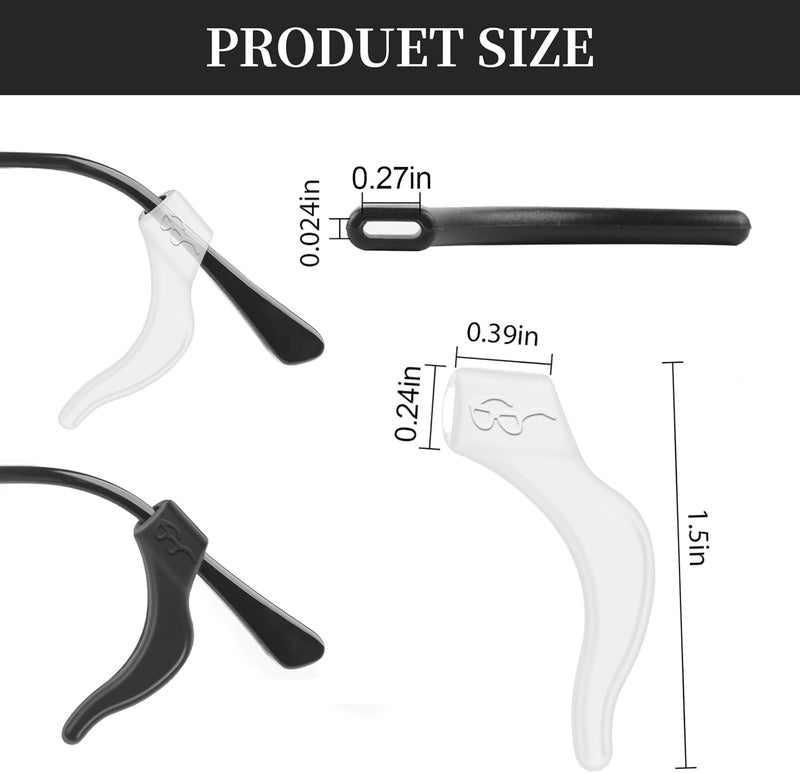 Rindion 24 Pairs Glasses Ear Grip, Silicone Ear Hooks For Glasses With Storage Box for Sports and Work - Image 2